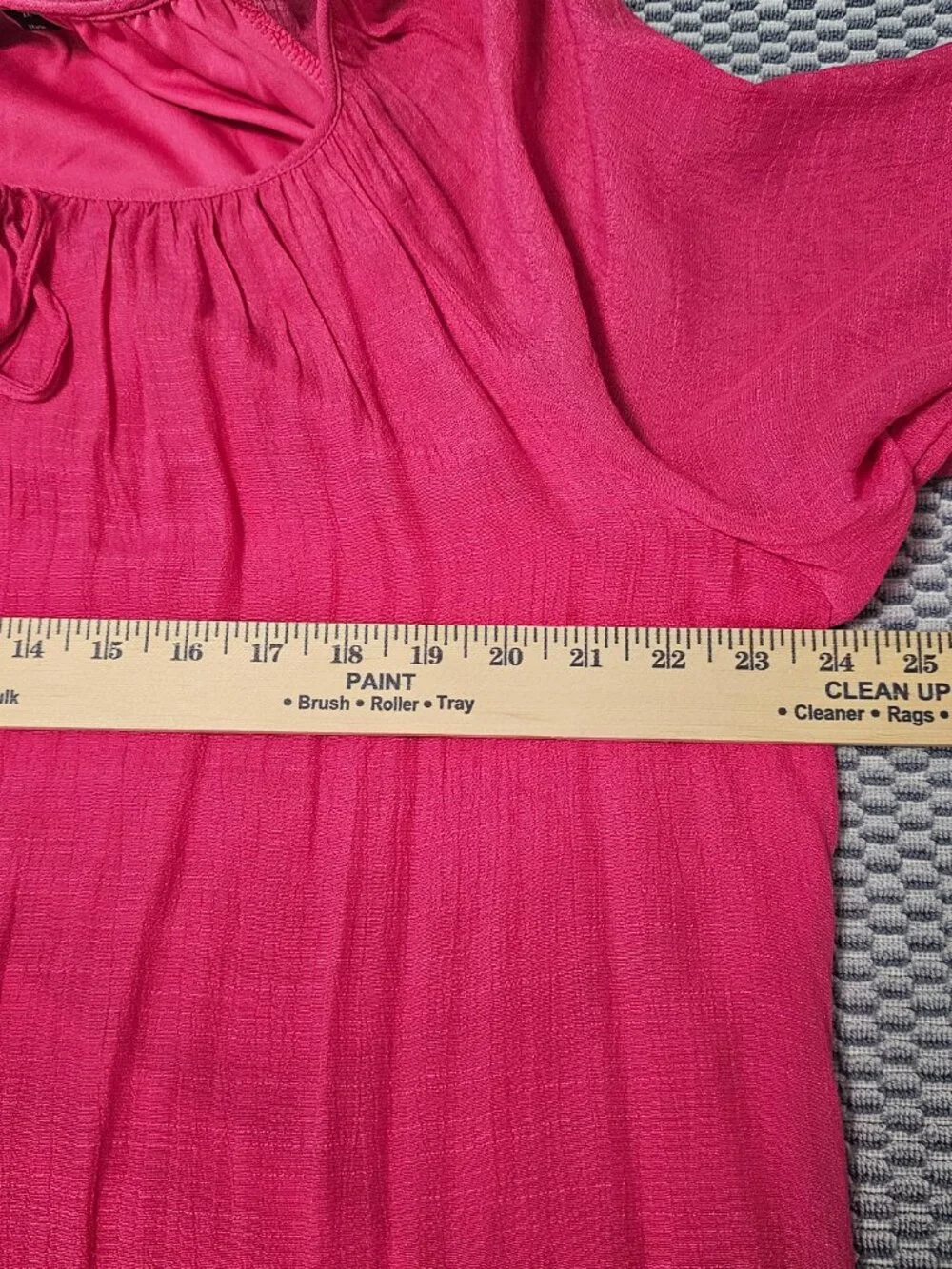Mlle Gabrielle Fuchsia Pink Eyelet Embroidered Arm Maxi Peasant Dress - Size 2XL - Picture 5 of 6